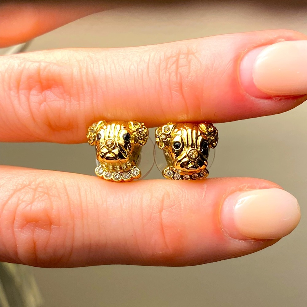 Kate Spade Gold Dog Earrings
